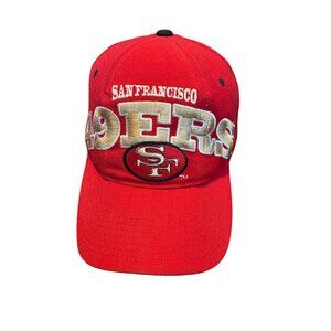 San Francisco 49ers Red Snapback Hat NFL Embroidered Logo Adjustable Cap